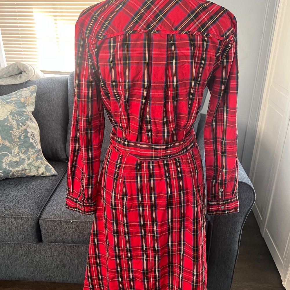 J CREW Red Tartan Plaid Dress - Picture 7 of 8